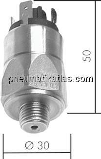 Edelstahl-Druckschalter - Flachstecker, bis 200 bar