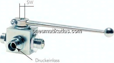 Hochdruck-3-Wege Kugelhähne, mit Schneidringanschluss ISO-8434-1, bis 500 bar