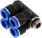 Preview: Steck-Mehrfachverteiler, 4-fach G 1/4"-10mm, IQS-Standard