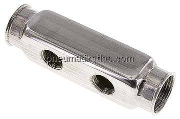 Preview: Verteilerleiste 2 x G 1", Abgänge einseitig 2 x G 1/2"