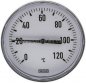 Preview: Bimetallthermometer, waagerecht D100/0 bis +120°C/60mm