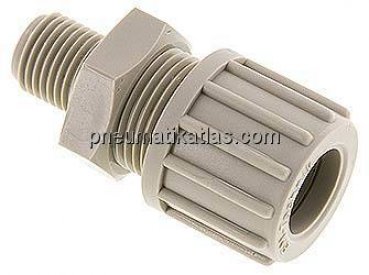 Gerade Verschraubung G 1/4"-14x12mm, Polypropylen