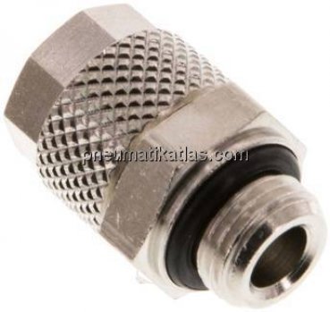 Gerade Verschraubung G 1/8"-8x6mm, Messing vernickelt