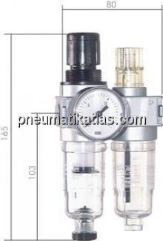 Preview: MULTIFIX Wartungseinheit (0), 2-tlg., G 1/8", 0,5 - 10 bar