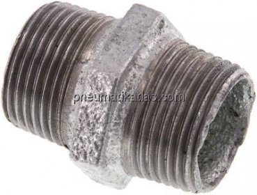 Doppelnippel R 1"-R 1", Temperguss verzinkt