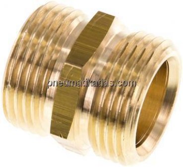 Doppelnippel G 1"-G 1", Messing/Rotguss