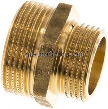 Doppelnippel G 1-1/4"-G 1", Messing/Rotguss