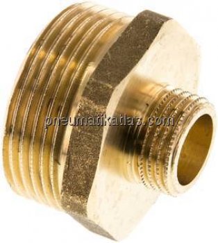 Doppelnippel G 1-1/4"-G 1/2", Messing/Rotguss