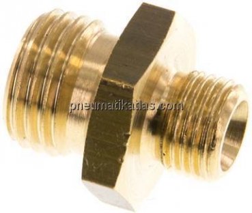 Doppelnippel G 1/4"-G 1/8", Messing/Rotguss