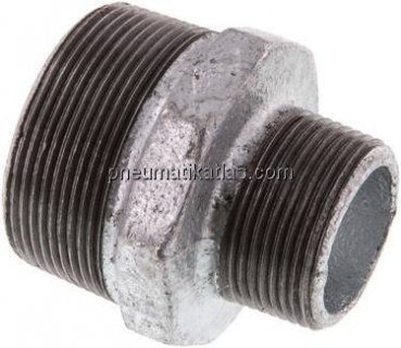 Doppelnippel R 2"-R 1-1/4", Temperguss verzinkt