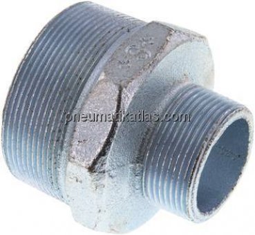 Doppelnippel R 2-1/2"-R 1-1/2", Temperguss verzinkt