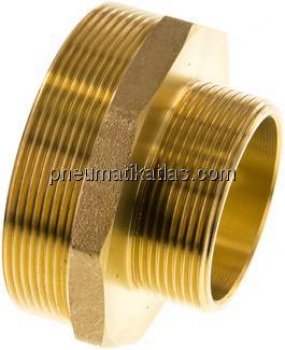 Doppelnippel G 3"-G 2", Messing/Rotguss