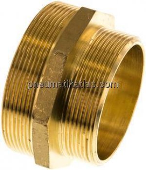 Doppelnippel G 3"-G 2-1/2", Messing/Rotguss