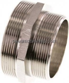 Doppelnippel G 3"-G 2-1/2", Messing vernickelt