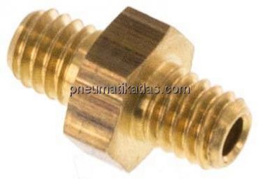 Doppelnippel M 3-M 3, Messing/Rotguss