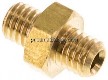 Doppelnippel M 5-M 5, Messing/Rotguss