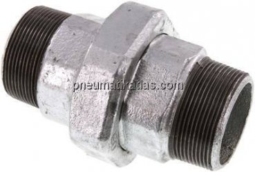 Doppelnippel trennbar R 2"-R 2", Temperguss verzinkt