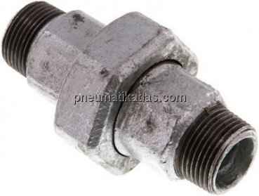 Doppelnippel trennbar R 3/4"-R 3/4", Temperguss verzinkt