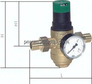 Druckminderer für Trinkwasser R 1-1/2", 1,5 - 6 bar, DVGW