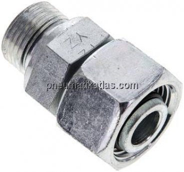 Einstellb. Schneidringverschr. M 18x1,5-15 L, Stahl verzinkt