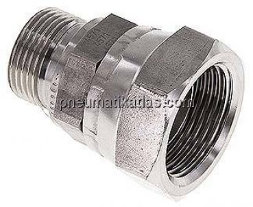 Einstellb. Einschraubverschr. 60°Keg.(G 1")-G 3/4"(AG)