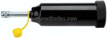 Kolbenstoßpresse mit Hydraulikmundstück und Schutzkappe für Kegelschmiernippel DIN 71412