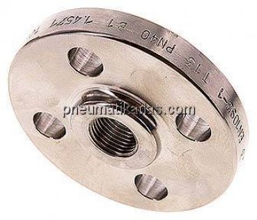 Gewindeflansch DN15-PN40 (DIN/EN), Rp 1/2", EN 1092-1 (Typ 13), 1.4571