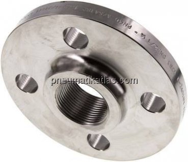 Gewindeflansch DN32-PN40 (DIN/EN), Rp 1-1/4", DIN 2567 & EN 1092-1 (Typ 13), 1.4571