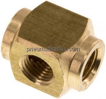 Kreuz-Verteiler 3 x G 1/4",Messing