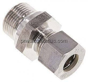 Gerade Schneidringverschr. M 22x1,5-12 L (M18x1,5), Klemmring 1.4571 (NC)