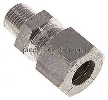 Gerade Schneidringverschr. R 1/4"-12 L (M18x1,5), Klemmring 1.4571 (NC)