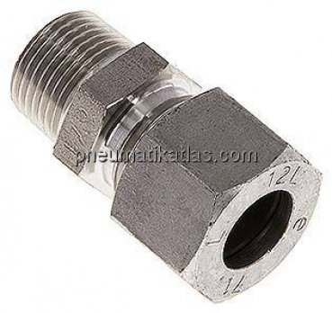 Gerade Schneidringverschr. R 3/8"-12 L (M18x1,5), 1.4571