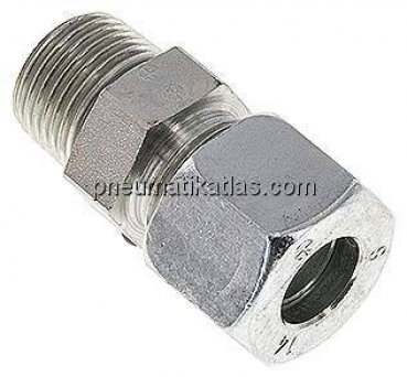 Gerade Schneidringverschr. R 1/2"-14 S (M22x1,5), Stahl verzinkt