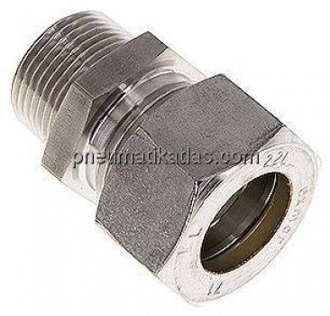 Gerade Schneidringverschr. R 3/4"-22 L (M30x2), Klemmring 1.4571 (NC)