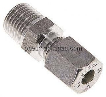 Gerade Schneidringverschr. R 1/4"-6 L (M12x1,5), Klemmring 1.4571 (NC)