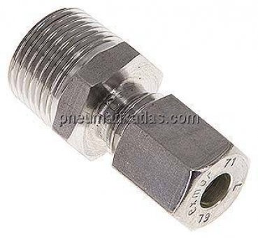 Gerade Schneidringverschr. R 3/8"-6 L (M12x1,5), Klemmring 1.4571 (NC)