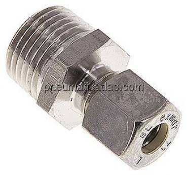 Gerade Schneidringverschr. R 1/2"-8 L (M14x1,5), Klemmring 1.4571 (NC)