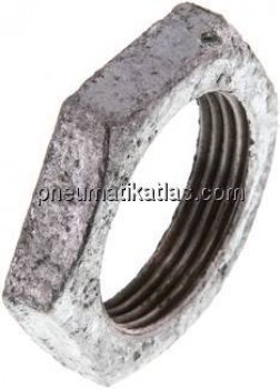 Gegenmutter Rp 1-1/4", Temperguss verzinkt