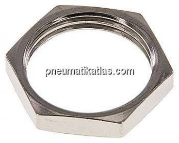 Sechskant-Gegenmutter M 20x1,5, Messing vernickelt