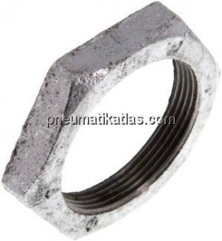 Gegenmutter Rp 2", Temperguss verzinkt