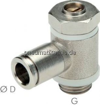 Winkel-Drosselrückschlagventil G 1/8"-4mm,abluftregelnd (Standard)