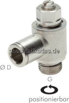 Winkel-Drosselrückschlagventil G 1/4"-12mm,abluftregelnd (Standard)