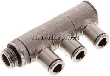 Steck-Mehrfachverteiler, 3-fach G 1/4"-6mm, IQS-MSV (Standard)