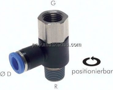 Winkel-Steckanschluss, I/A R 1/8"-6mm, IQS-Standard