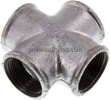 Kreuzstück Rp 1-1/4" (IG), Temperguss verzinkt