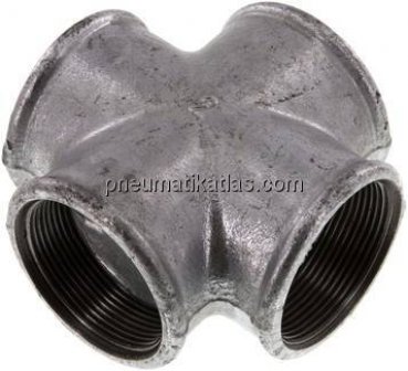 Kreuzstück Rp 2" (IG), Temperguss verzinkt