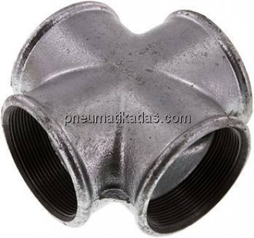 Kreuzstück Rp 2-1/2" (IG), Temperguss verzinkt