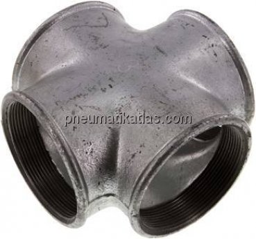 Kreuzstück Rp 3" (IG), Temperguss verzinkt