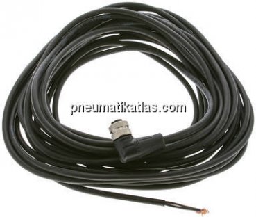 Kabel mit M12-Kupplung, 10 m, abgewinkelt, 4-adrig belegt (PIN 1 bis PIN 4)