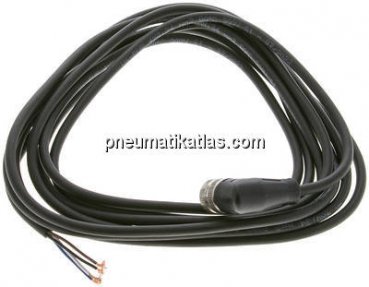 Kabel mit M12-Kupplung, 3 m, abgewinkelt, 4-adrig belegt (PIN 1 bis PIN 4)